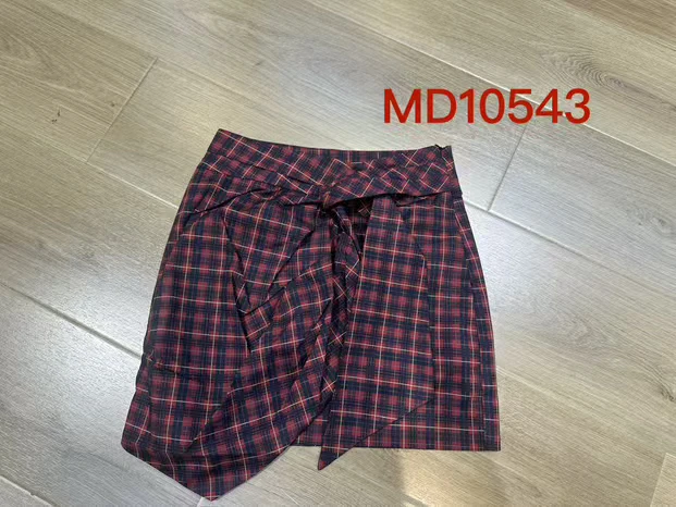 【BAI】格子褶皱不规则半身裙夏新款短裙10543