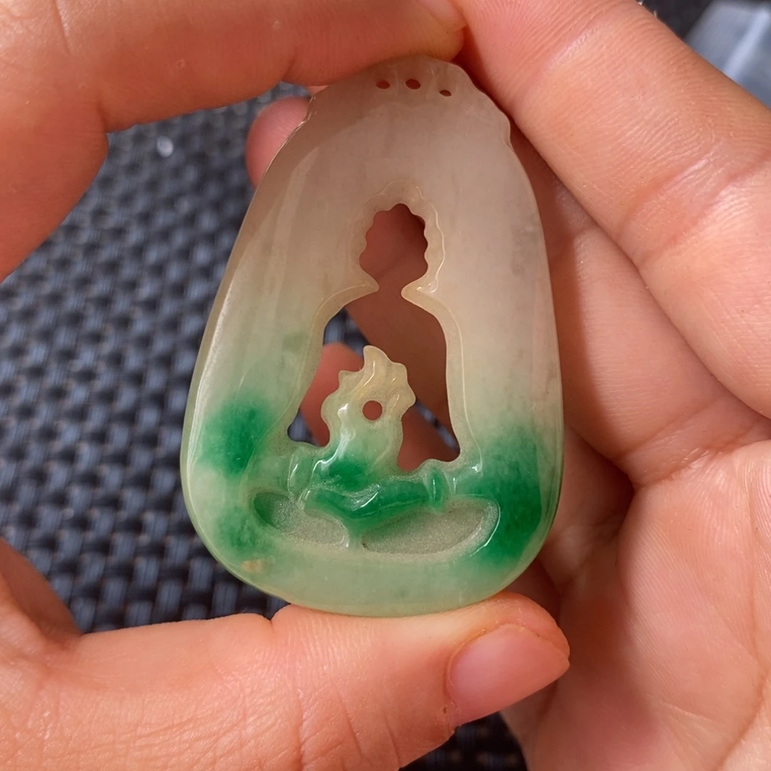 白玉菩提吊坠摆件