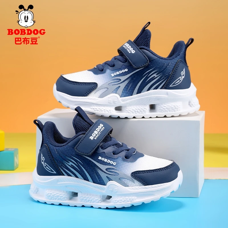 巴布豆旗舰男童运动鞋春秋季薄款网面透气中大童小男孩学生跑步鞋