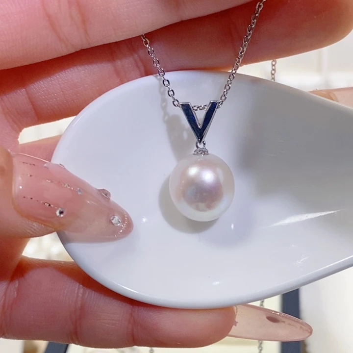 银S925镶嵌颈饰淡水珍珠