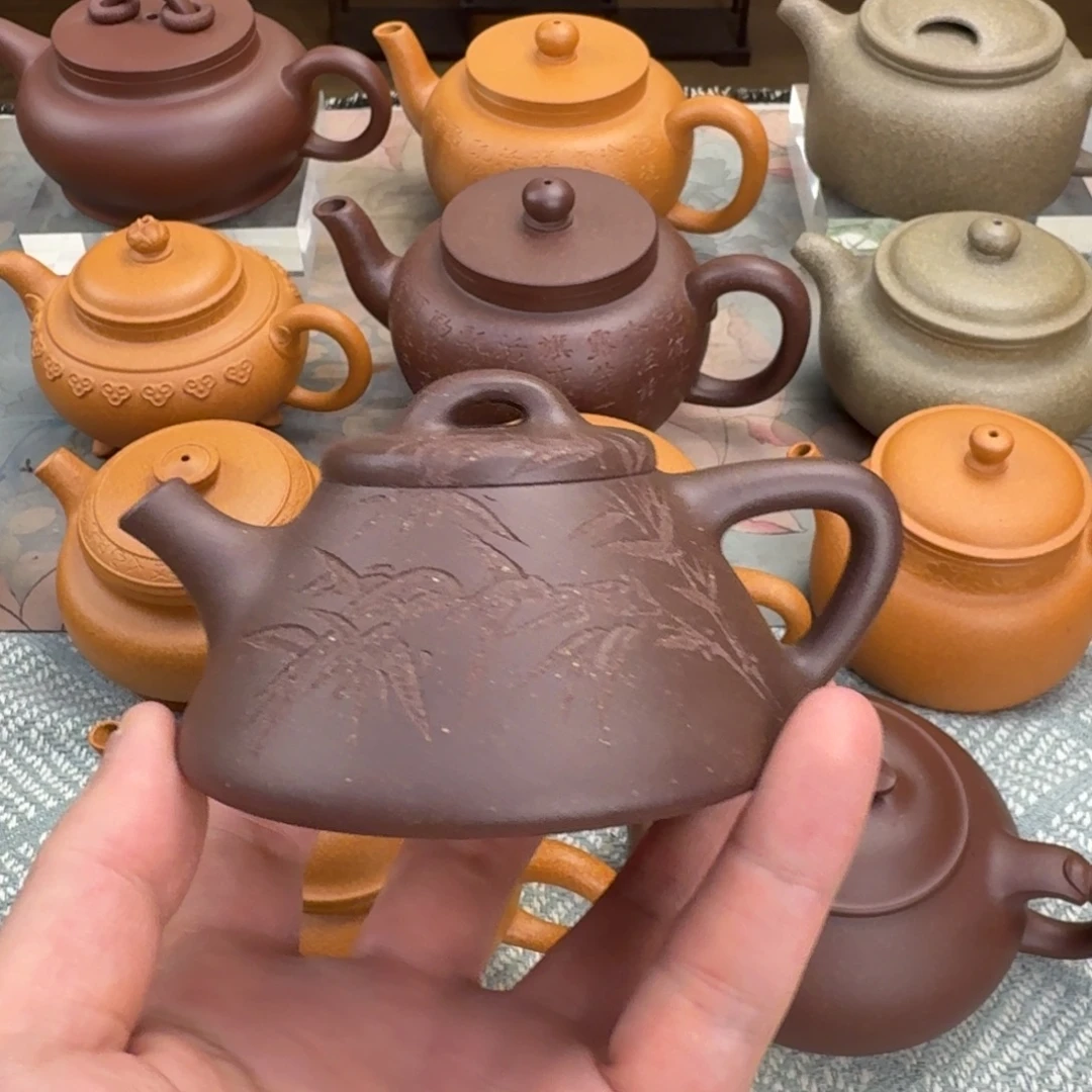 茶壶紫砂微瑕 启瓢 紫泥 140cc