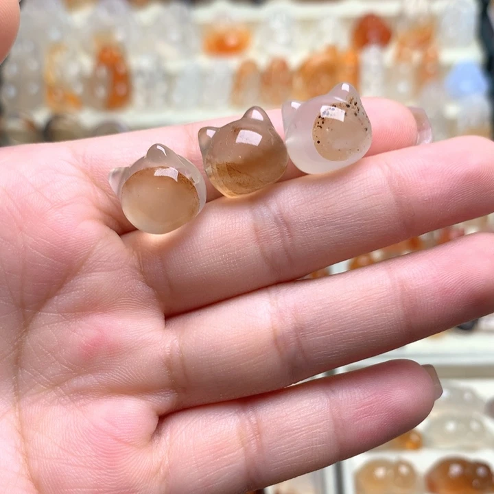 玛瑙/玉髓未镶嵌玛瑙草花猫头