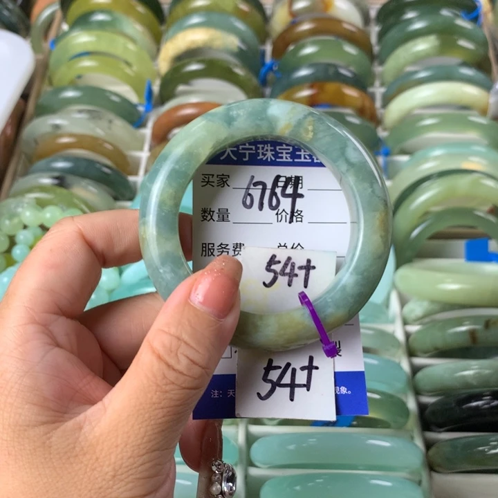 未镶嵌蛇纹石玉手镯6764