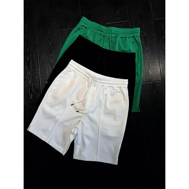 高端醋酸冰丝凉感男士短裤夏季轻奢高级感五分裤商务休闲直筒中裤