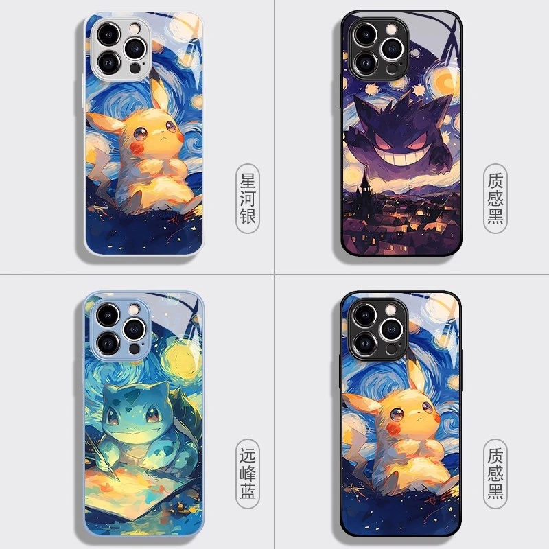 梵高宝可梦手机壳适用于苹果17promax皮卡丘小米17耿鬼杰尼龟新款