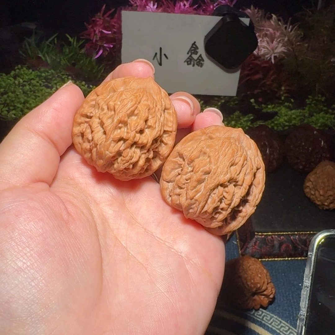 核桃把件141号40麦穗虎头文玩核桃