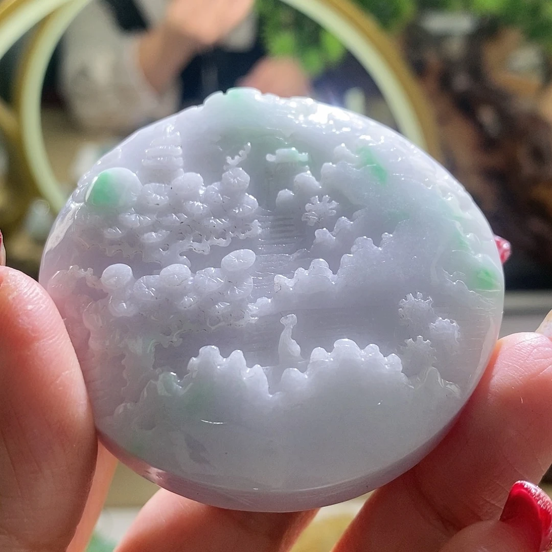 【闪购商品】翡翠颈饰未镶嵌山水