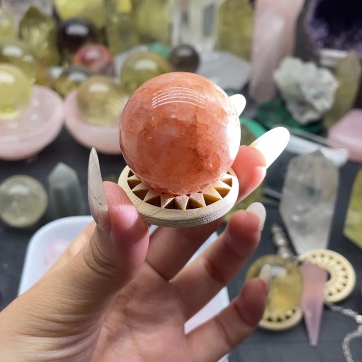 水晶珠宝半成品未镶嵌天然水晶胶花球21