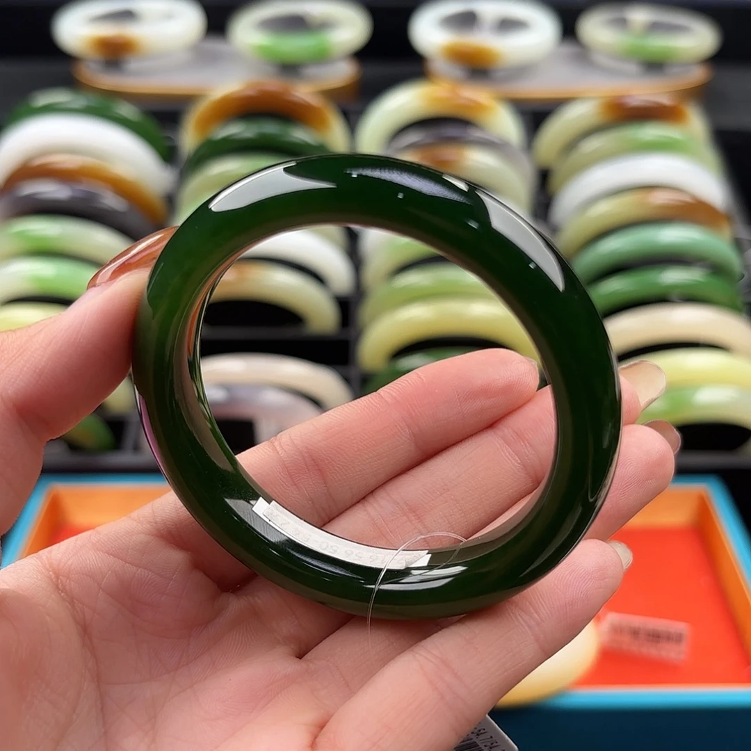 和田玉未镶嵌手镯54.7