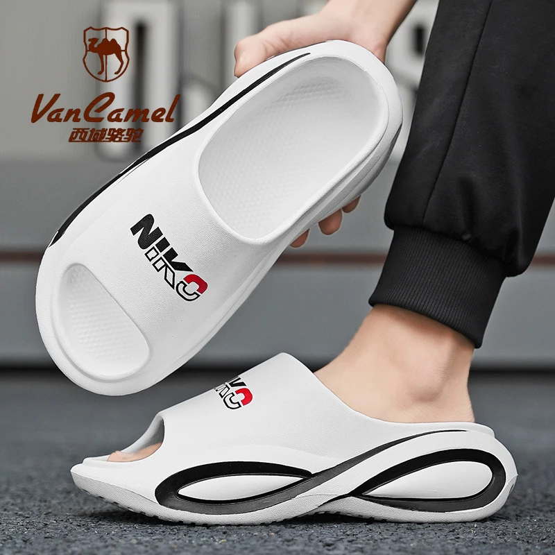 西域骆驼穿人字拖木屐鞋拖鞋厚底踩感凉鞋跨境男鞋男防滑潮流防臭