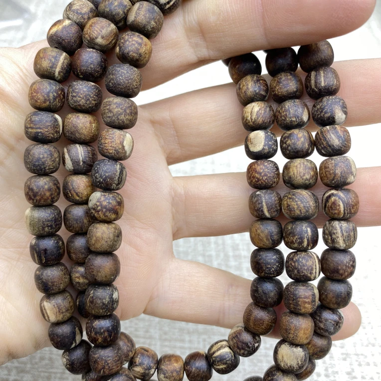 印尼贡木7×8×108龙鳞带白多圈手串