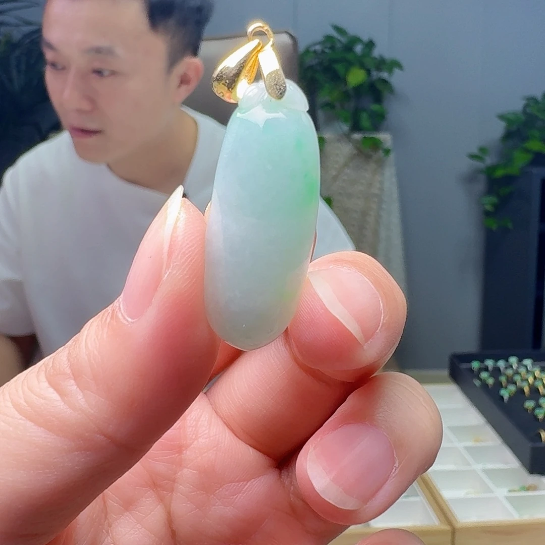 翡翠银S925镶嵌吊坠(不含链)天然