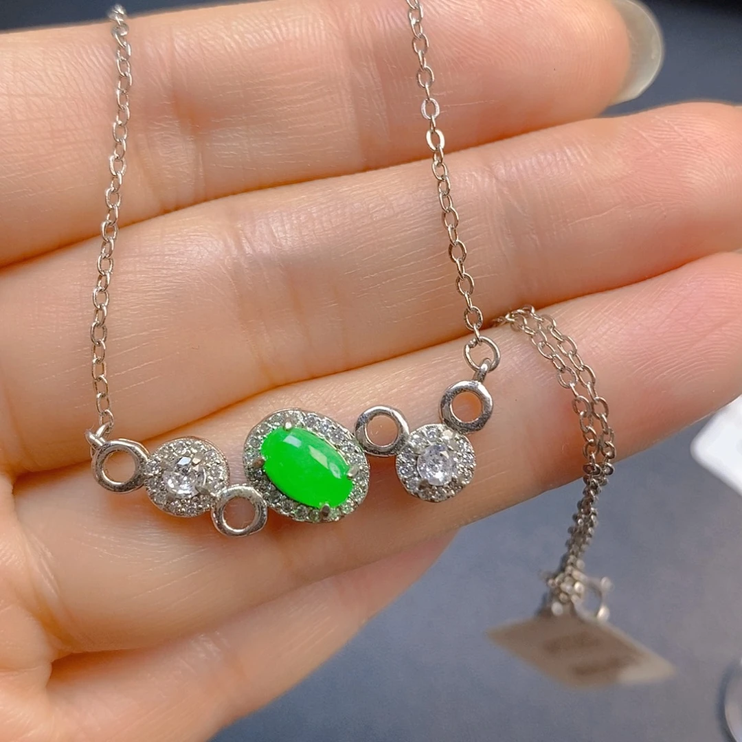 翡翠银S925镶嵌颈饰