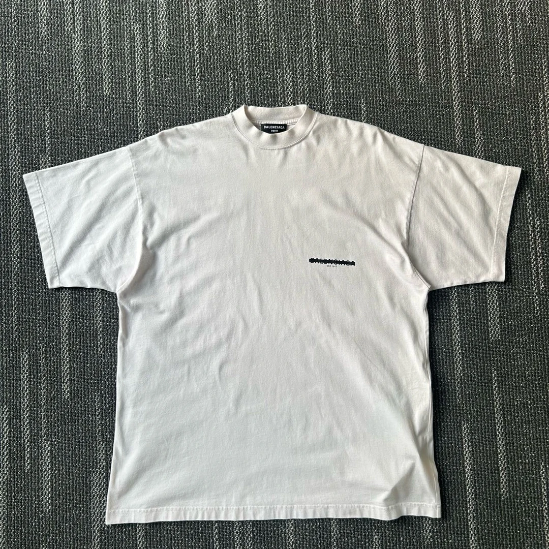 99新 Balenciaga/巴黎世家 Logo印花圆领短袖/尺码L