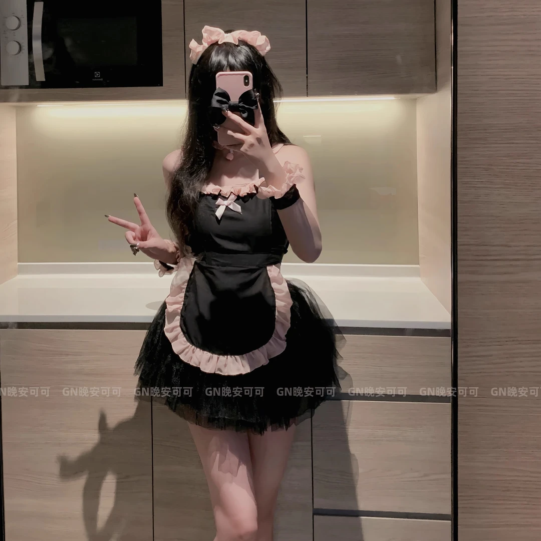 性感气质黑色吊带短裙夏季连衣裙老公一看就心动的睡衣纯欲风裙子