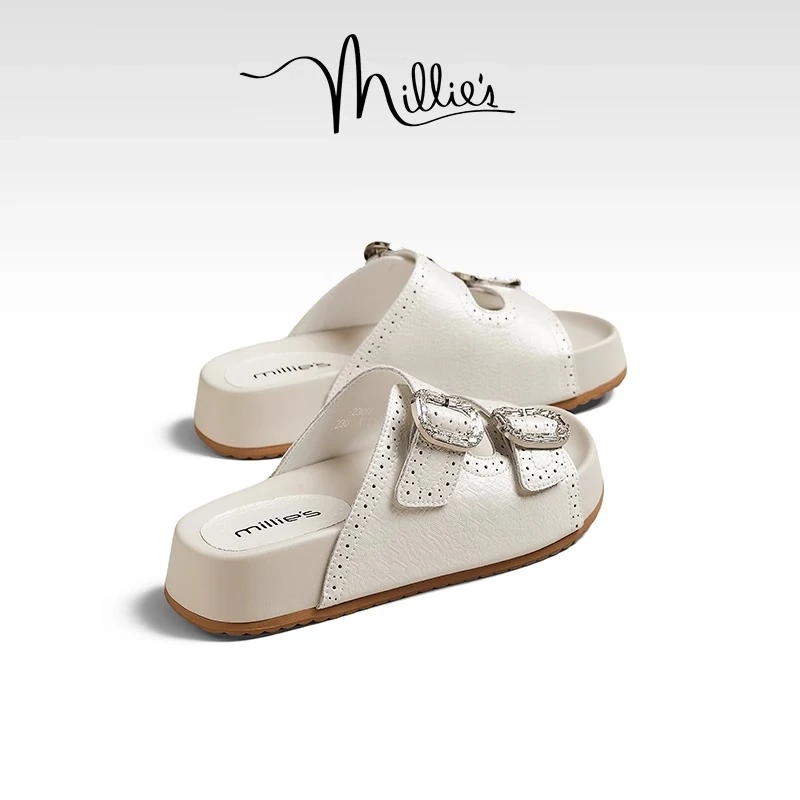 妙丽休闲厚底拖鞋女2025夏季新款高级感绝美外穿配裙子勃肯凉拖鞋