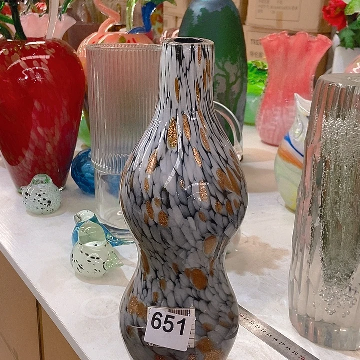 琉璃琉璃花瓶高35宽3