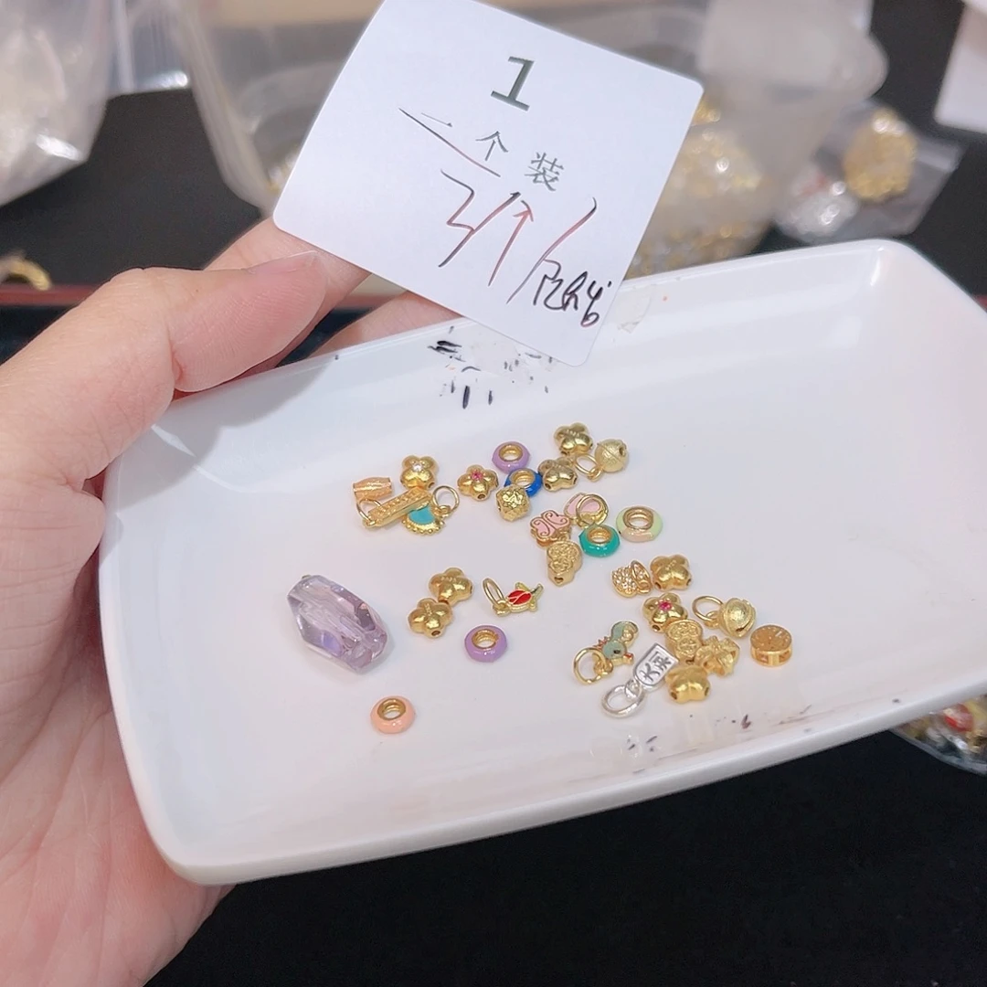 紫晶珠宝半成品银S925镀金镶嵌1