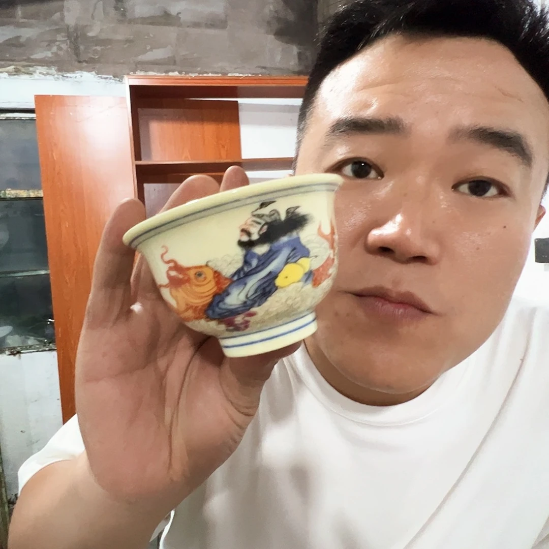 瓷片景德镇高温陶瓷黄嘟嘟钟馗一只