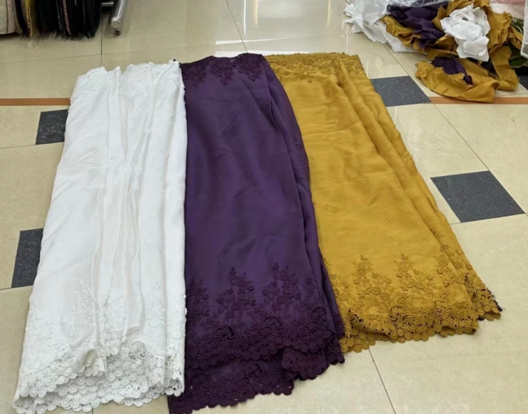 纯亚麻双边水溶绣花面料，1.35宽，不支持七天无理由