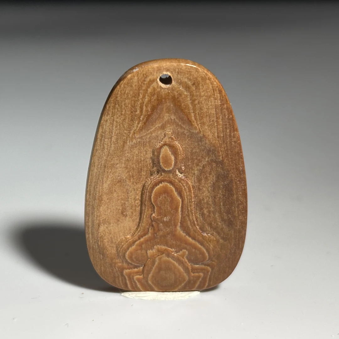 猛犸牙雕冰咖无相佛吊坠牌38*27*4mm假一罚四X4019