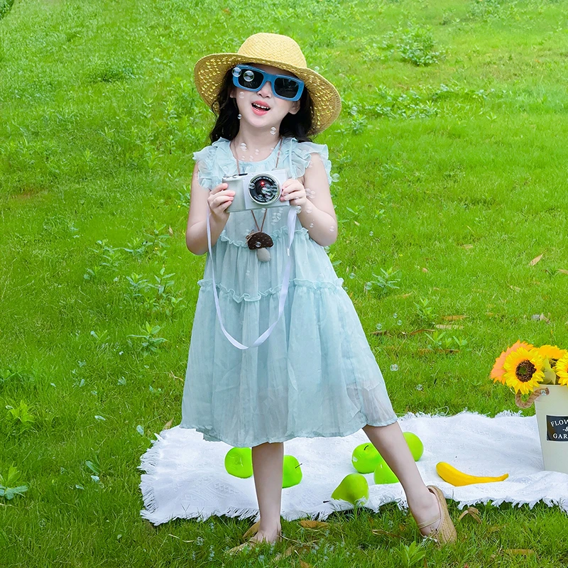 夏季女童薄款背心裙2025新款独特漂亮裙子儿童夏装女孩洋气连衣裙