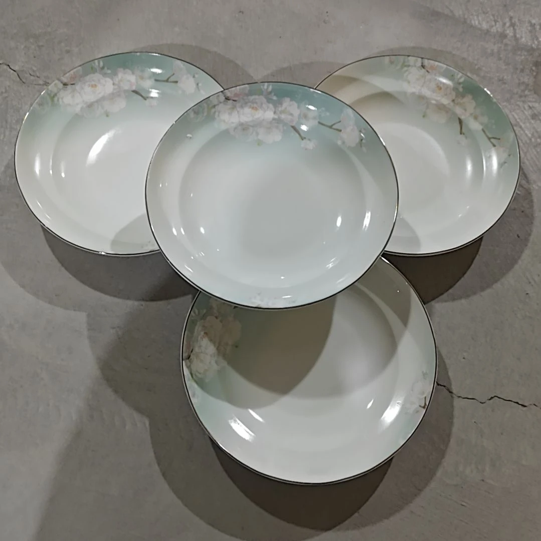 微瑕陶瓷餐具釉下彩8寸盘4个