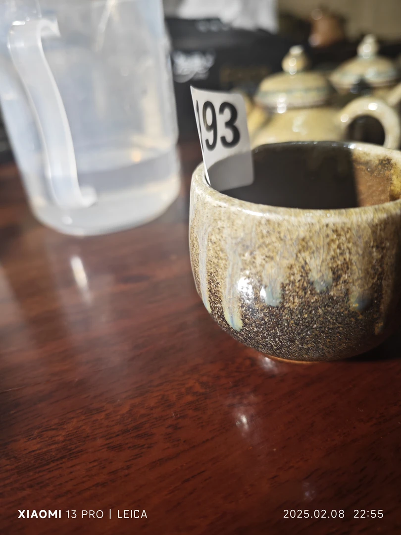 建水紫陶白泥柴烧杯微瑕