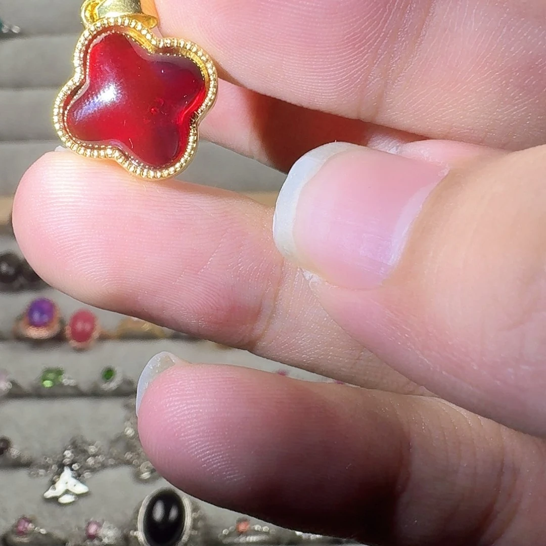 芙蓉石戒指银S925镶嵌