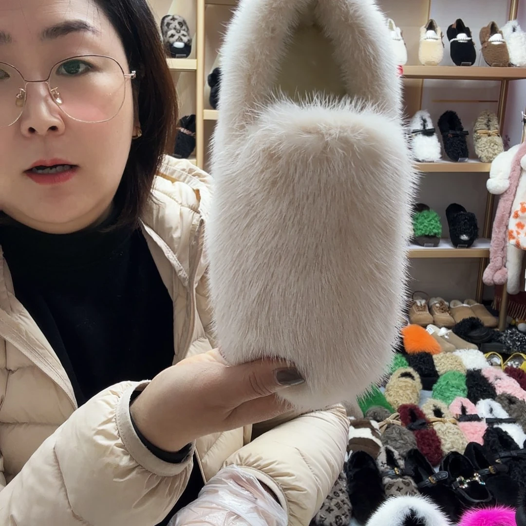 套趾款米白色特价35码貂毛