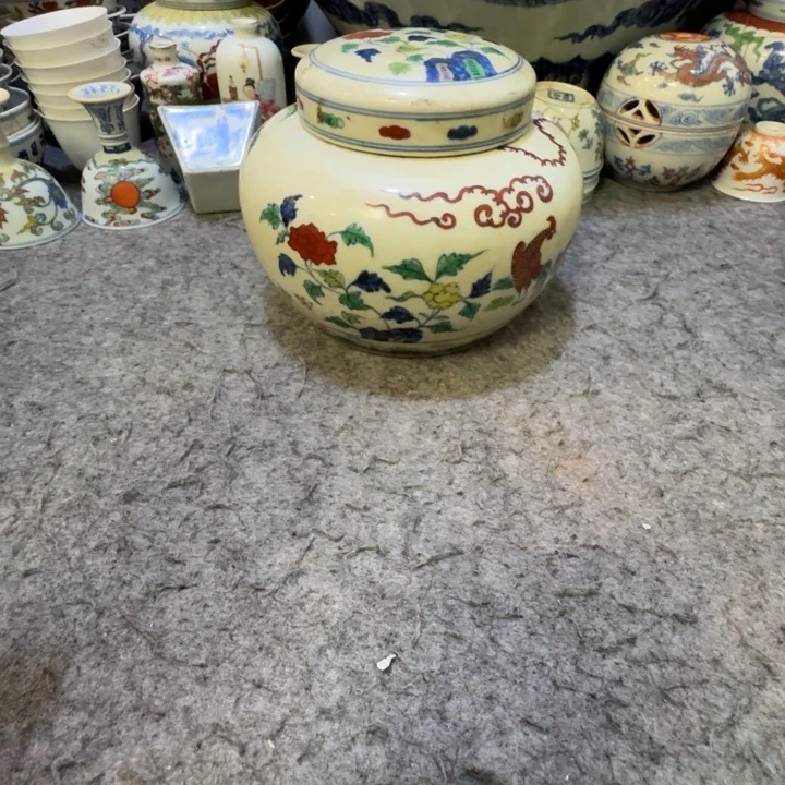 瓷***化罐陶瓷工艺品摆件斗彩人物罐