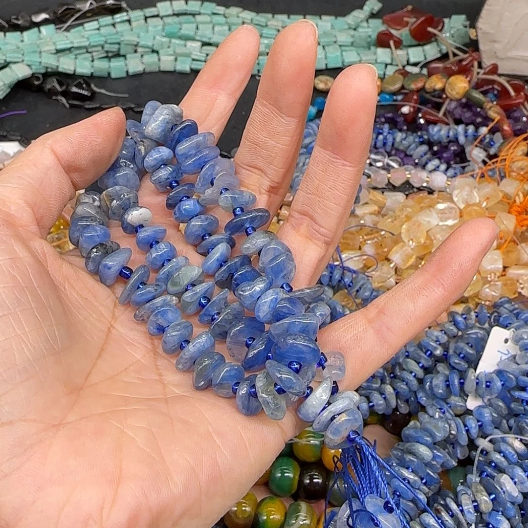 玛瑙/玉髓合金珠宝半成品蓝晶石8-10mm一条01