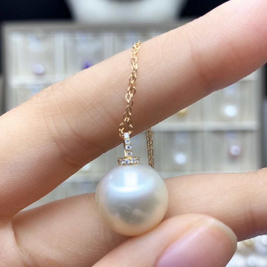 小***鹿海水珍珠颈饰18K金镶嵌