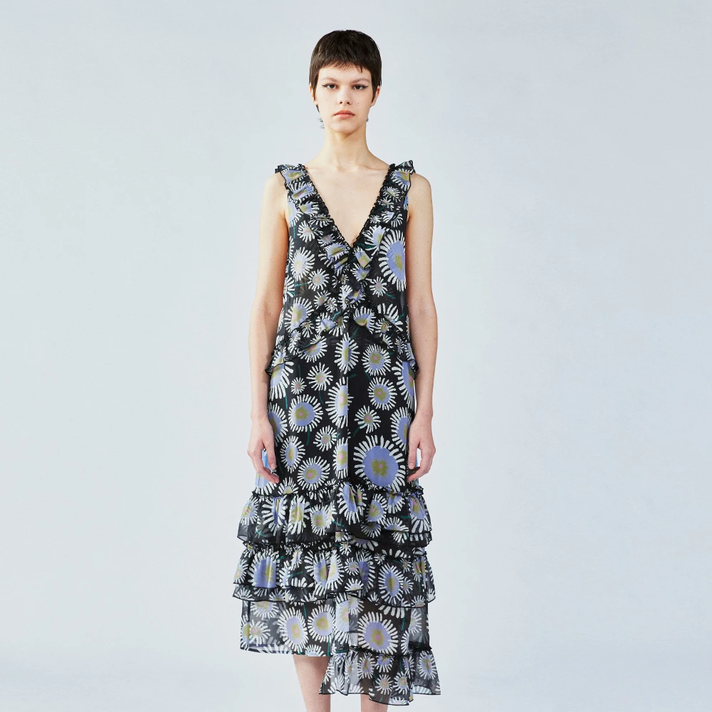 UOOYAA/乌丫2025夏季新款「自由的花」蒲公英背心连衣裙4219