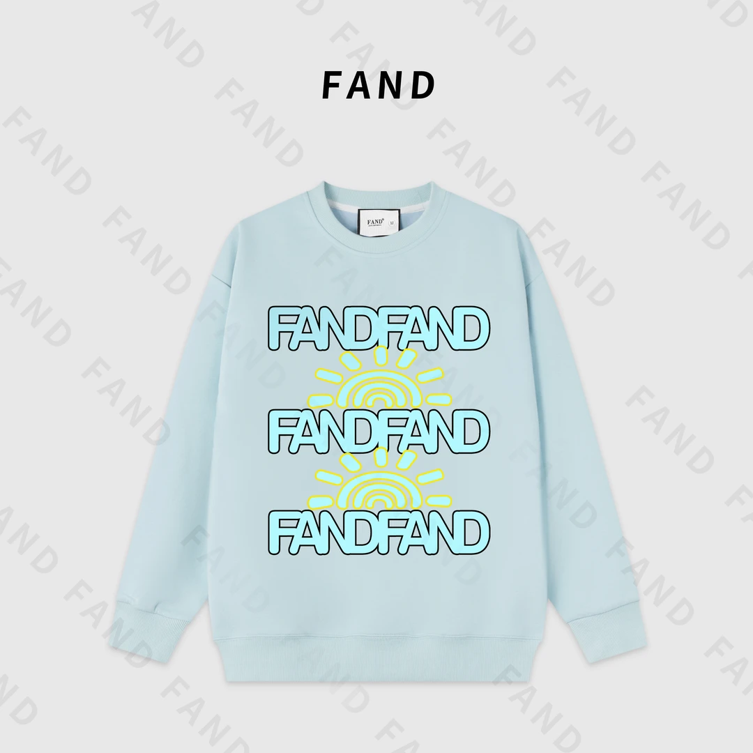 FAND饭饭【somi】2024品牌情侣装不加绒字母印花宽松圆领长袖卫衣