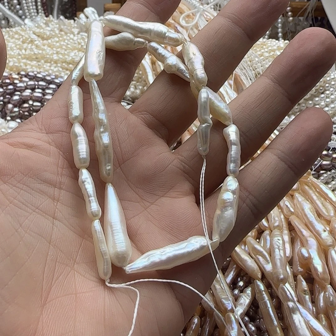 一***家未镶嵌半成品淡水珍珠细长条