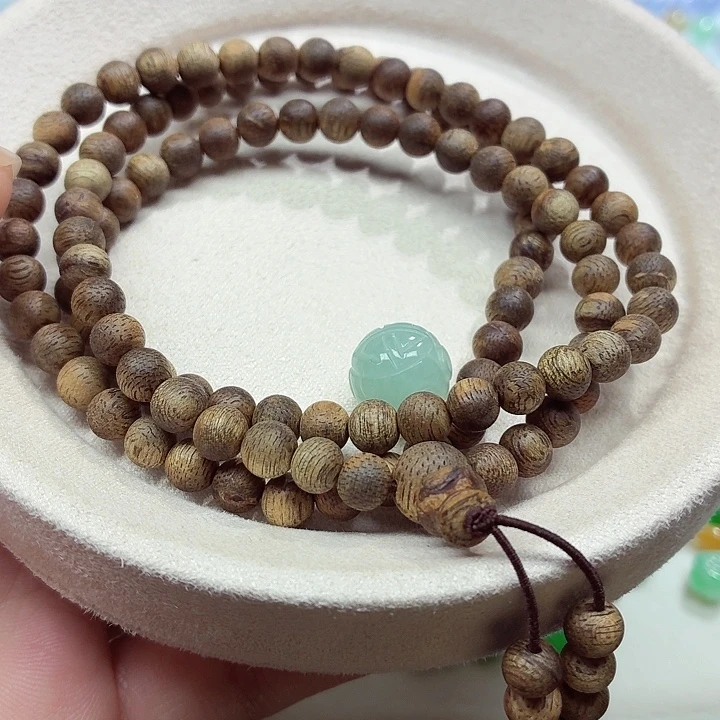 筱***坊翡翠未镶嵌手链天然缅甸翡翠A货十沉香