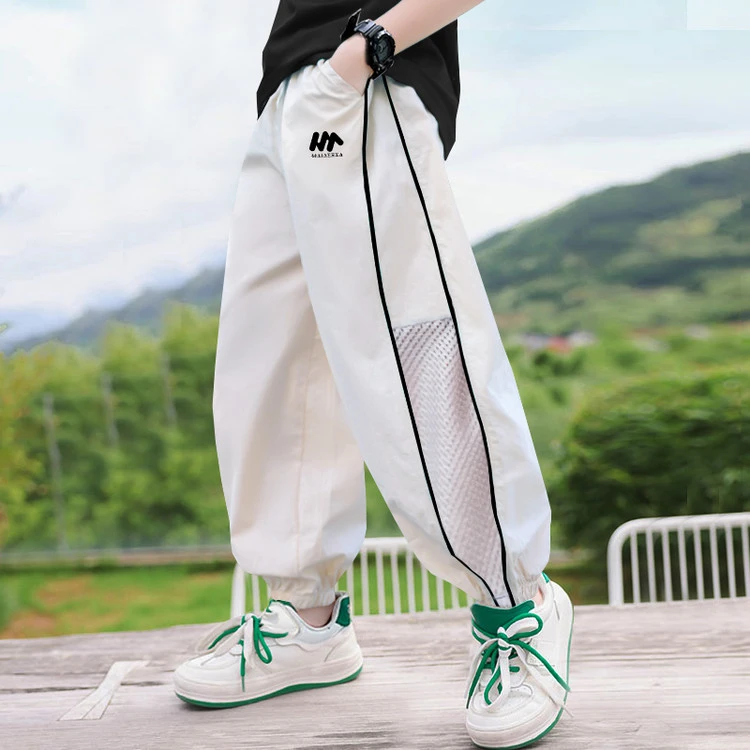 男童裤子夏季薄款6-12岁童装中大童夏装长裤男孩休闲裤儿童防蚊裤