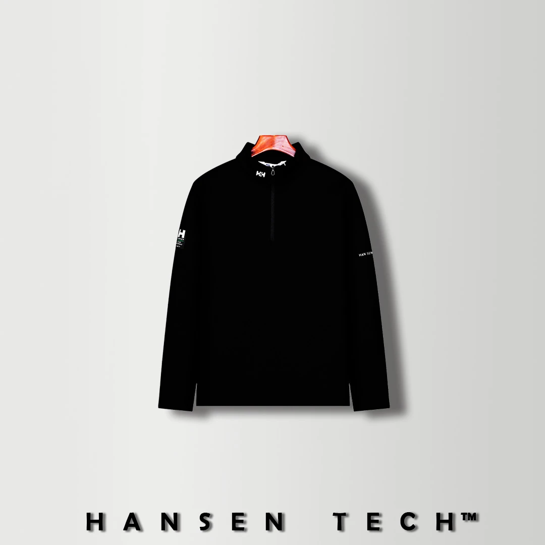 HANSEN TECH【加绒加厚】秋冬款男装男款半立领拉链款休闲卫衣93405