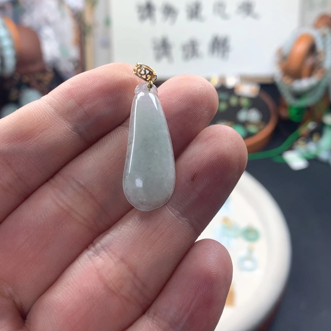 颈饰银S925镶嵌翡翠