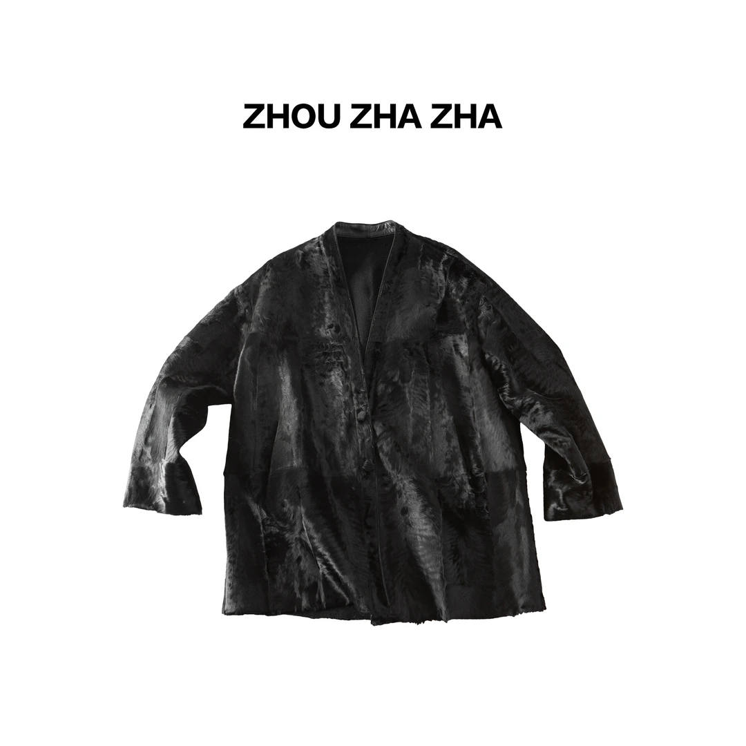 【周炸炸】象羔皮毛一体 自然肋骨花纹珍珠光泽高奢老钱皮草#254117