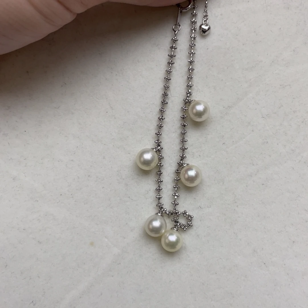 海水珍珠银S925镶嵌手绳