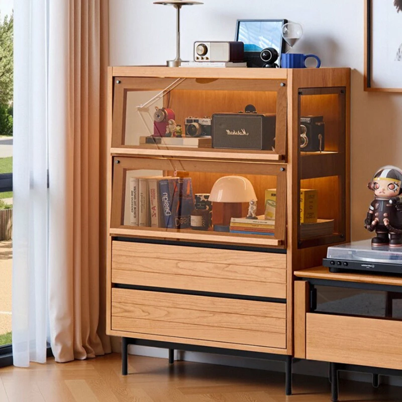 【西海岸展示柜】玻璃展示柜樱桃木电视边柜多功能储物柜