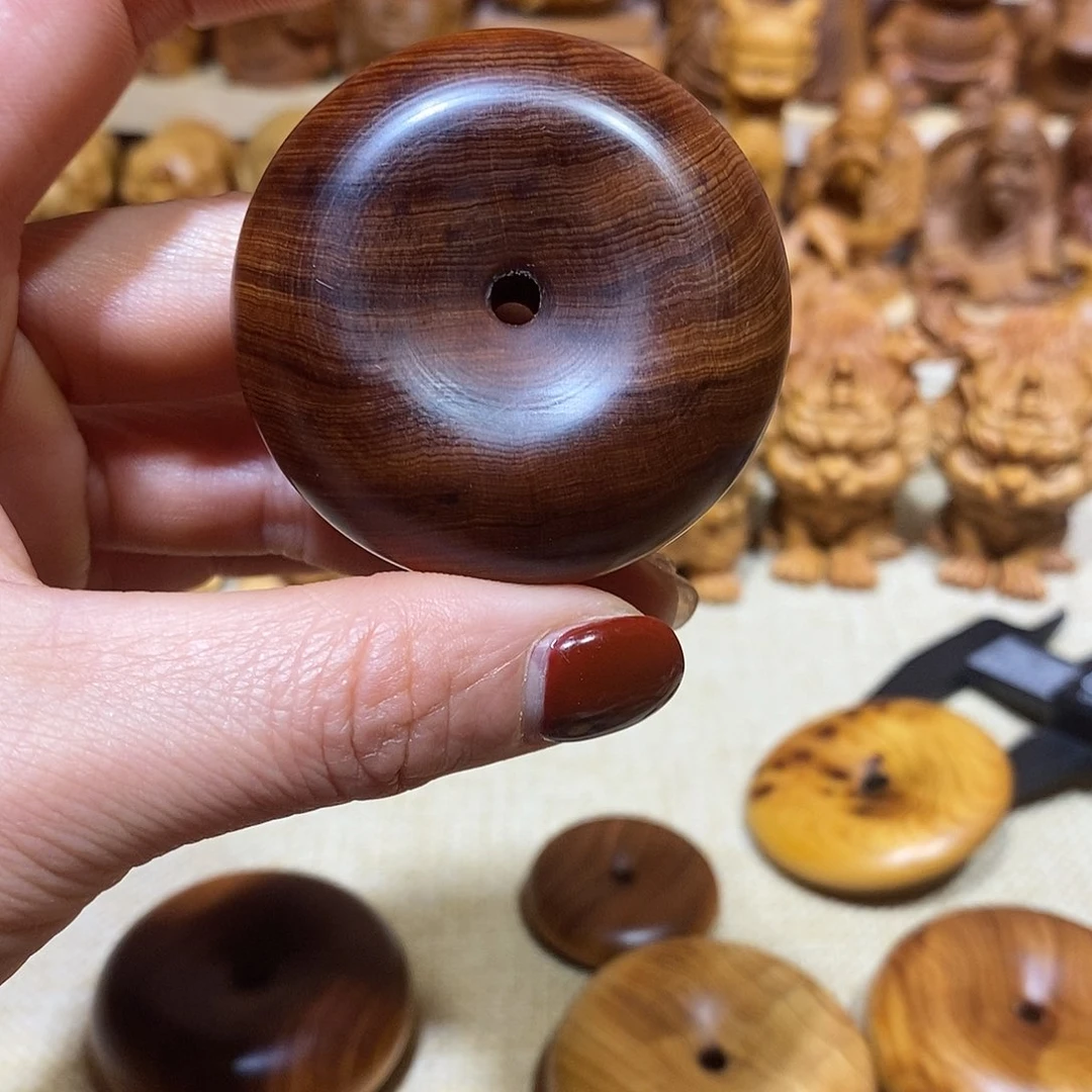 木月*崖柏手把件，平安扣