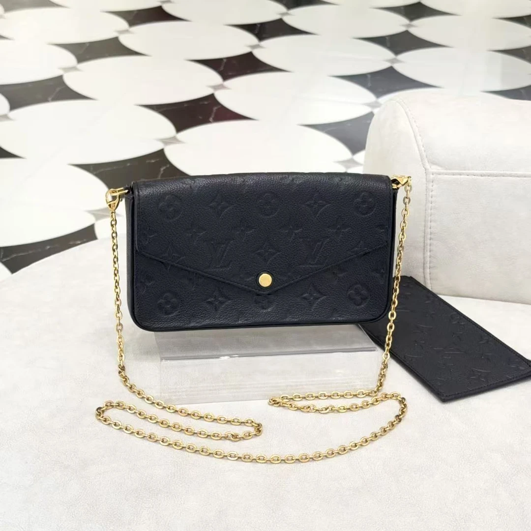 95新 LouisVuitton/路易威登 三合一黑色单肩包芯片款/73993438