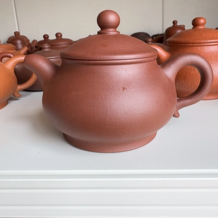 紫砂茶杯紫泥潘壶270cc