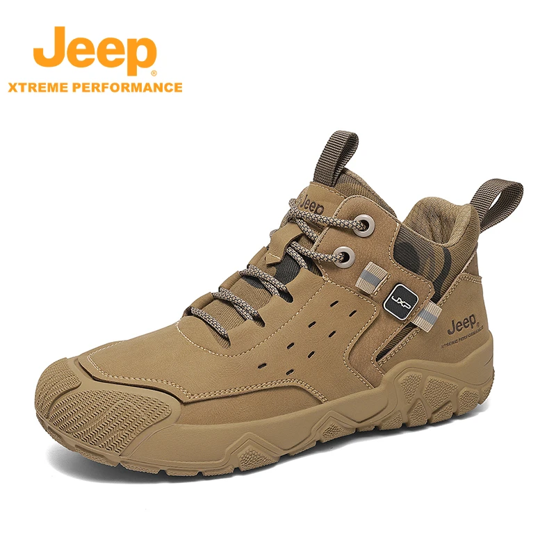 JEEP/吉普秋冬户外登山鞋男士透气耐磨轻便中帮马丁靴潮流工装靴