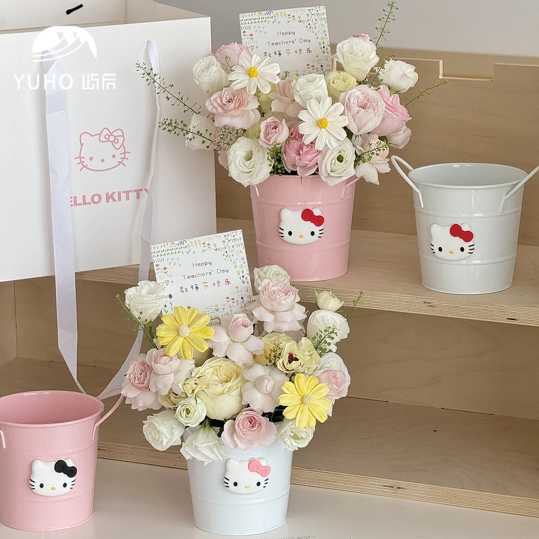屿后 【教师节】铁艺小花桶鲜花插花ins花筒桌面摆放diy包装材料