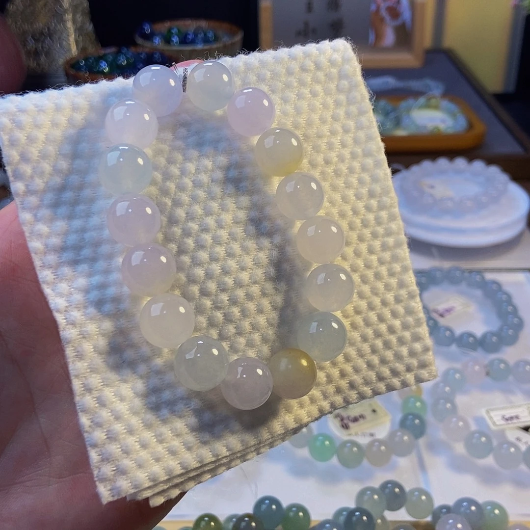 定制翡翠未镶嵌翡翠手串卡12.7