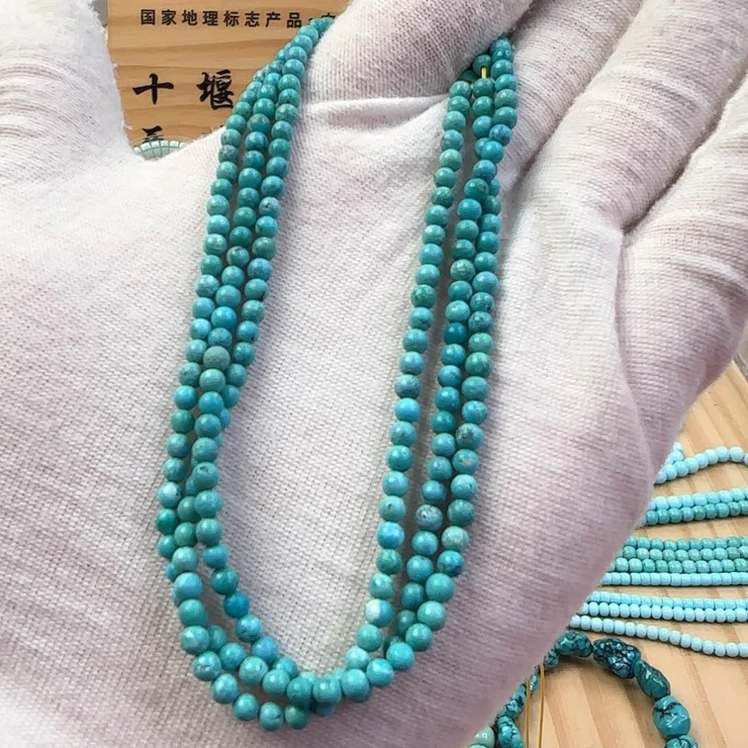 绿松石未镶嵌43米链多圈3+w